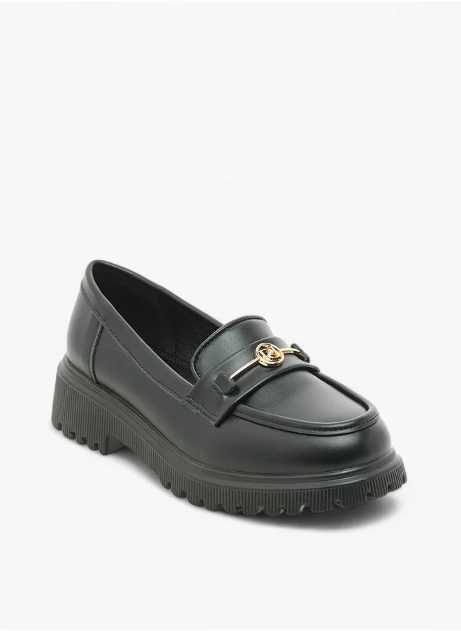 Paprika Women's Metal Accent Slip-On Platform Loafers