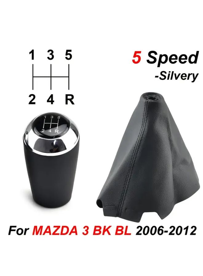 Silver Head 6 Speed Shift Knob And Boot Cover For Mazda 3 2006 2012 With Dust Guard - Image 3