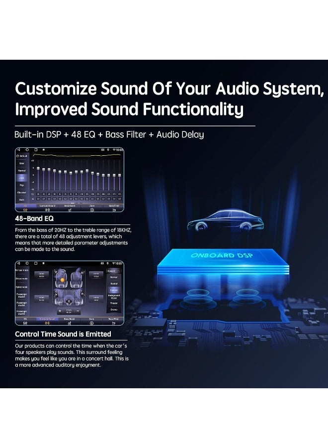 Vierex Android Car Stereo Screen For Toyota Camry 2007-2011 9 Inch Head Unit Car Stereo with HD Touch Screen, Wireless CarPlay, Android Auto, GPS, WiFi,Camera, Bluetooth Fast Interface (4+32GB Carplay) - Image 4