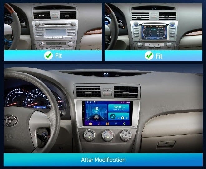 Vierex Android Car Stereo Screen for Toyota Camry 2007-2011 9 Inch HD Touchscreen Head Unit, Wireless Apple CarPlay & Android Auto, GPS Navigation, WiFi, Bluetooth, Backup Camera Included, Fast Interface, 4GB RAM + 32GB ROM - Image 2