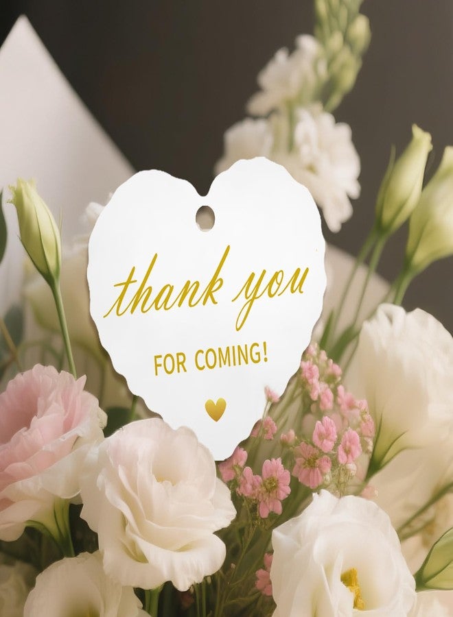 TQQBUU 50pcs Gold Foil Thank You Tags with String, Pre-Punched Hole Gift Tags with String - Perfect for Weddings, Baby Showers, Parties, Celebrations - Thanks You for Coming (2.36"*2.16" - Image 5