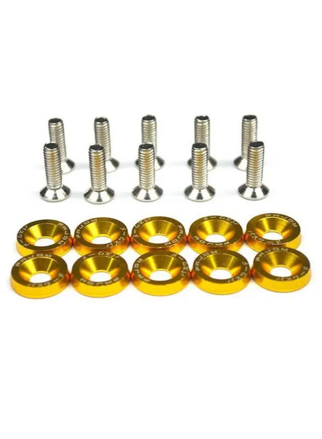 Red 10pcs Car Modification Kit Hex Fasteners Fender Bumper Engine Concave Screws M6 Bolts - Image 4