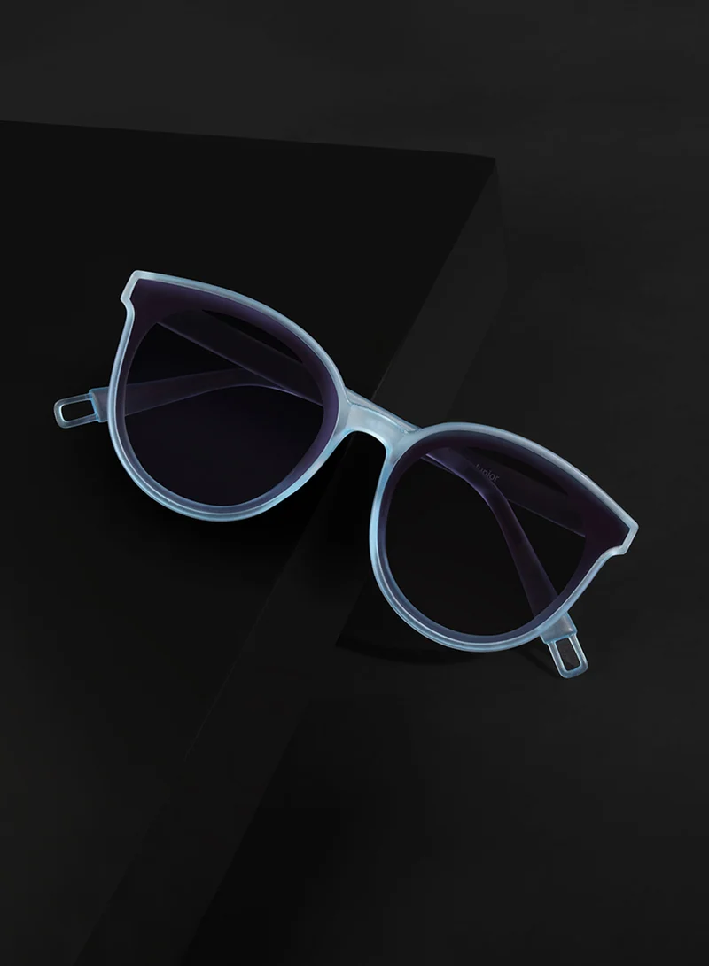Woggles Eyeshield Blue Round Kids Sunglasses