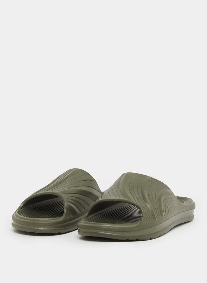 ستايلي Styli Abstract Textured Open Toe Slip-On Slides