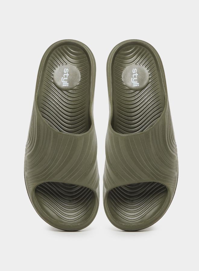 Styli Styli Abstract Textured Open Toe Slip-On Slides  - Image 5