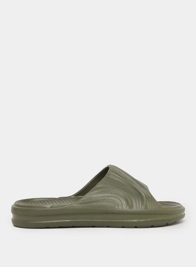 ستايلي Styli Abstract Textured Open Toe Slip-On Slides