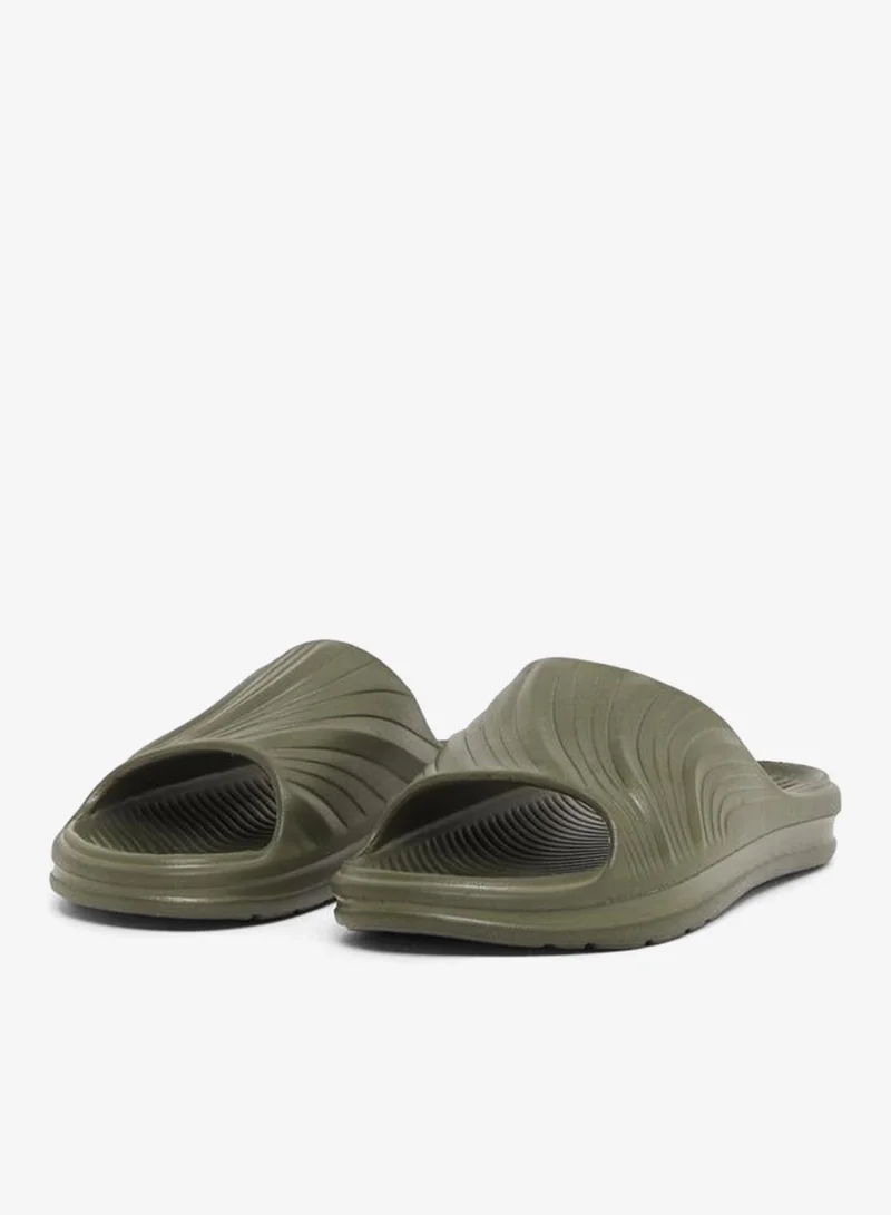 ستايلي صنادل سلايدز مفتوحة من الأمام بنسيج مجرد