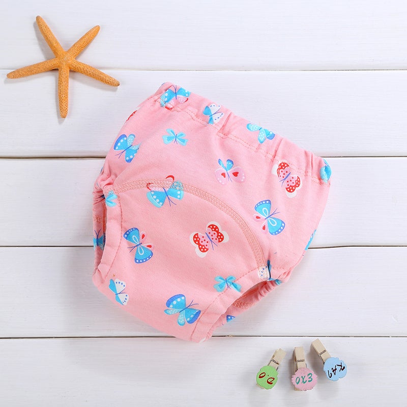 Korean 4-Layer Muslin Diaper Waterproof Reusable Cotton Training Pants for Newborn Butterfly 