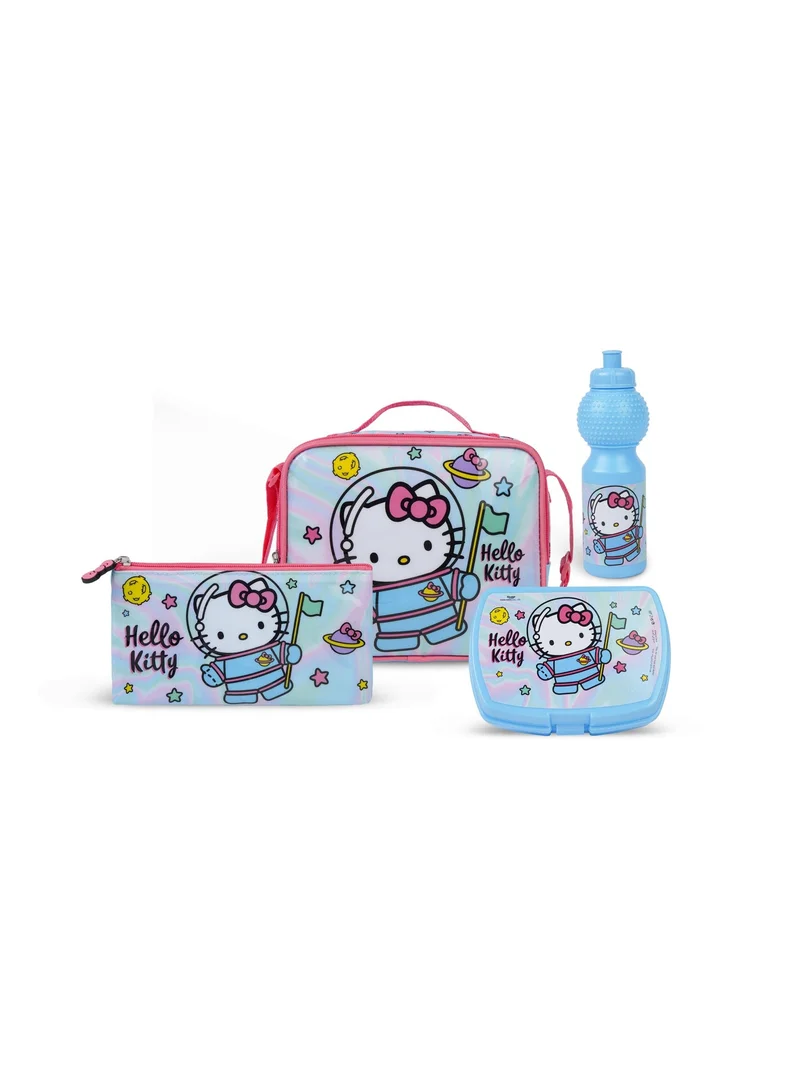 Sanrio  Sanrio Hello Kitty 5-in-1 Kids Trolley School Set 18" | Rolling Backpack, Lunch Bag, Lunch Box, Water Bottle & Pencil Case | Water Resistant  | Girls School Bag for Women | Best Price UAE