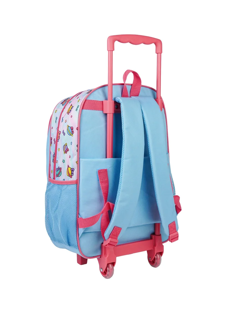 Sanrio  Sanrio Hello Kitty 5-in-1 Kids Trolley School Set 18" | Rolling Backpack, Lunch Bag, Lunch Box, Water Bottle & Pencil Case | Water Resistant  | Girls School Bag for Women | Best Price UAE