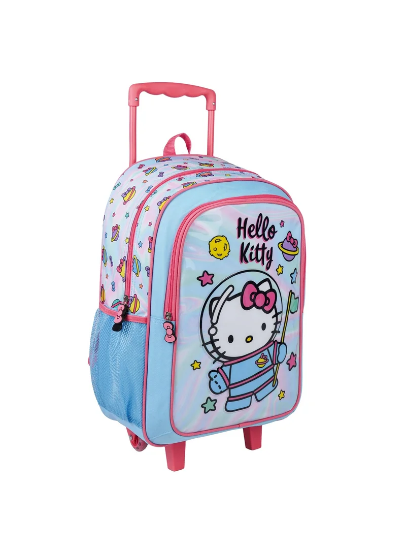 Sanrio  Sanrio Hello Kitty 5-in-1 Kids Trolley School Set 18" | Rolling Backpack, Lunch Bag, Lunch Box, Water Bottle & Pencil Case | Water Resistant  | Girls School Bag for Women | Best Price UAE