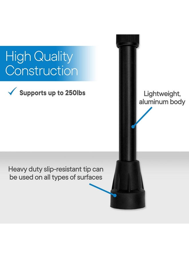 RMS Walking Cane - Adjustable Walking Stick - Lightweight Aluminum Offset Cane with Ergonomic Handle and Wrist Strap - Ideal Daily Living Aid for Limited Mobility (Black) - Image 5