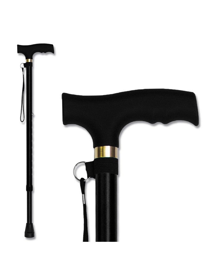 RMS Walking Cane - Adjustable Walking Stick - Lightweight Aluminum Offset Cane with Ergonomic Handle and Wrist Strap - Ideal Daily Living Aid for Limited Mobility (Black) - Image 1