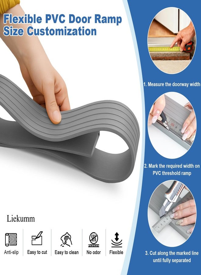 LIEKUMM 3/4" Odorless Threshold Ramp, 2200 lbs Wheelchair Ramp, Grey - Image 2