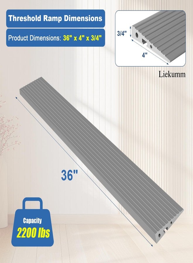 LIEKUMM 3/4" Odorless Threshold Ramp, 2200 lbs Wheelchair Ramp, Grey - Image 1