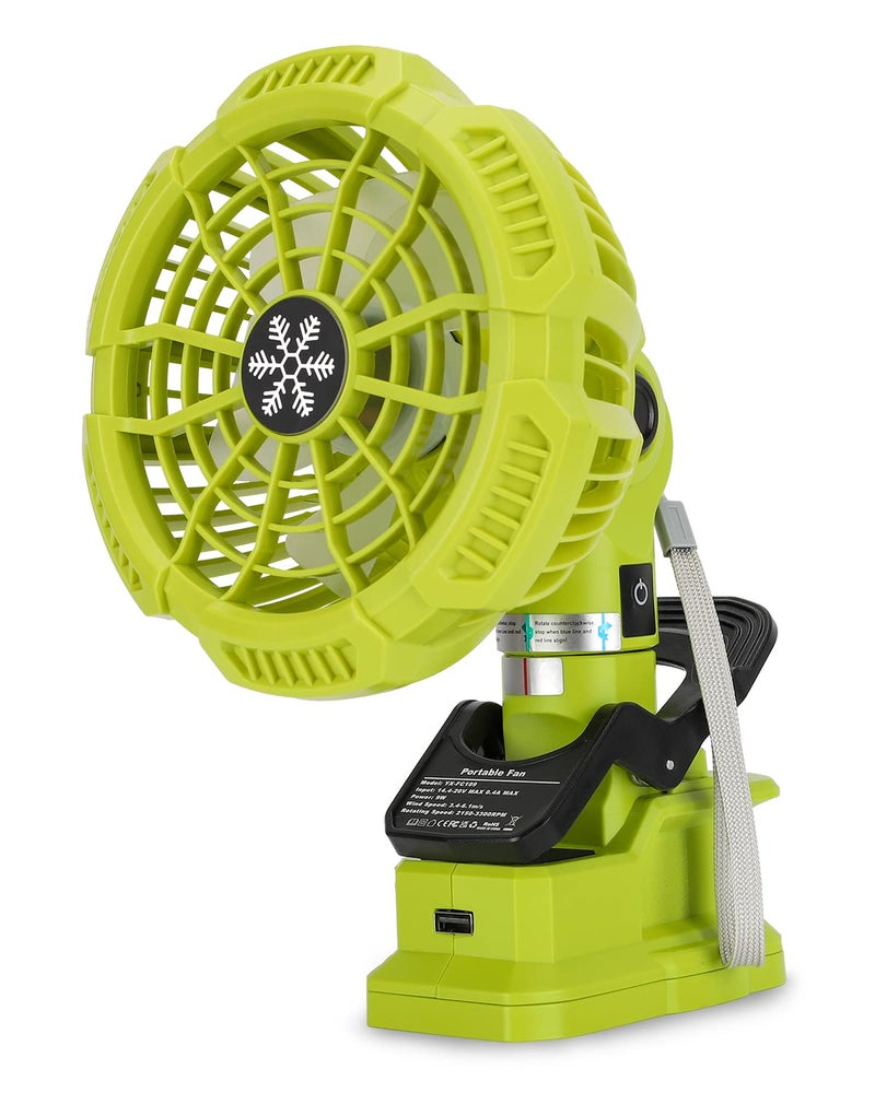 Taingwei Portable Clip on Fan for Ryobi 18v BatteryBattery Powered Stroller Fan with 3 Energy Efficient Speed Settings for BedroomOutdoorCamping and Job SiteTool Only