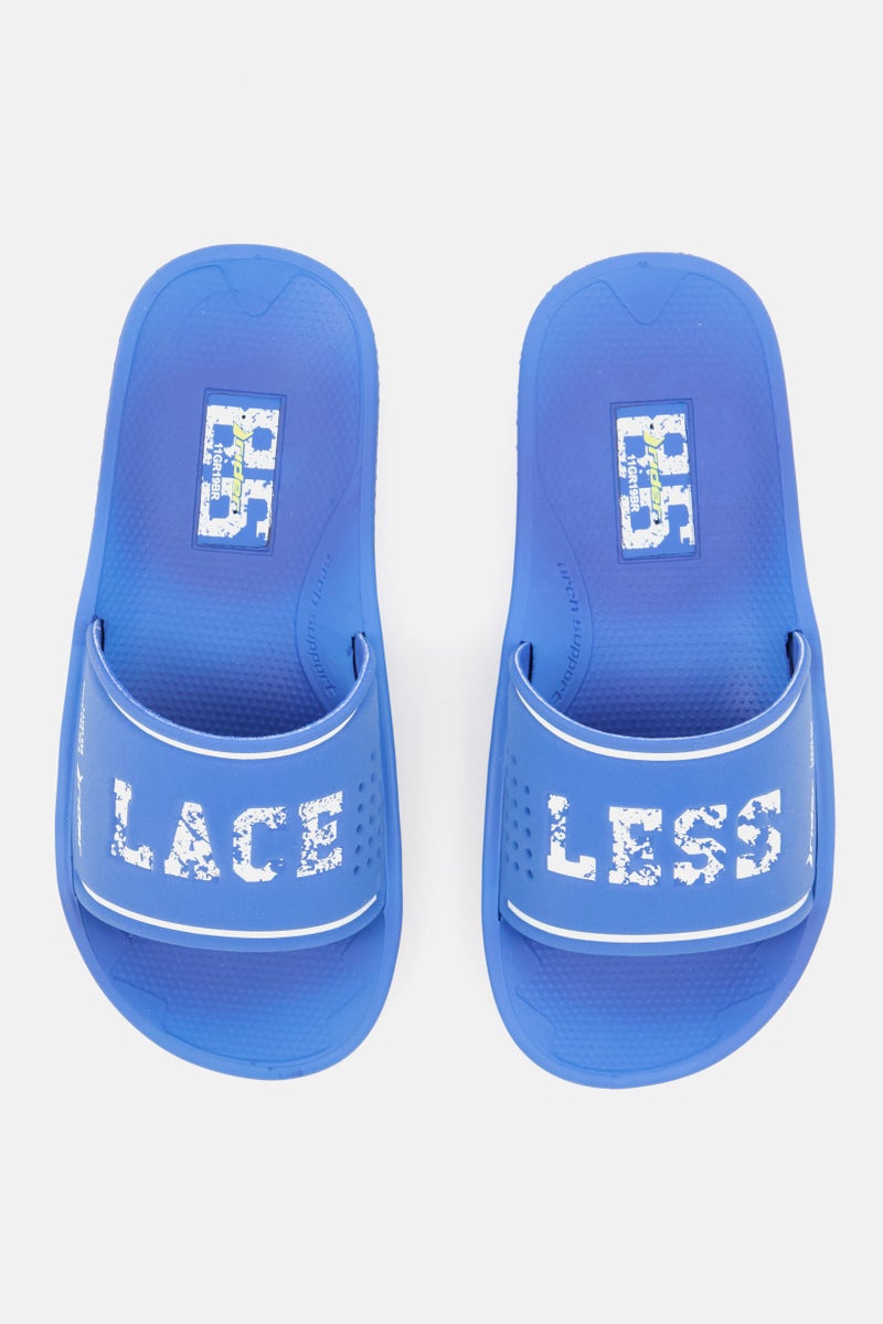 RIDER Kids Boy Slip On Slides, Blue - Image 4