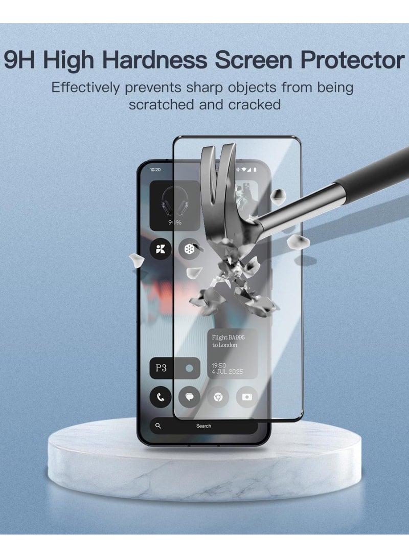 Muzz Nothing Phone (3) Screen Protector Full Glue Bubble Free Anti-Scratch Anti-Fingerprint 9H Hardness 3D Curved Edge Tempered Glass Screen Protector for Nothing Phone 3 5D Black Glass (1) - Image 1