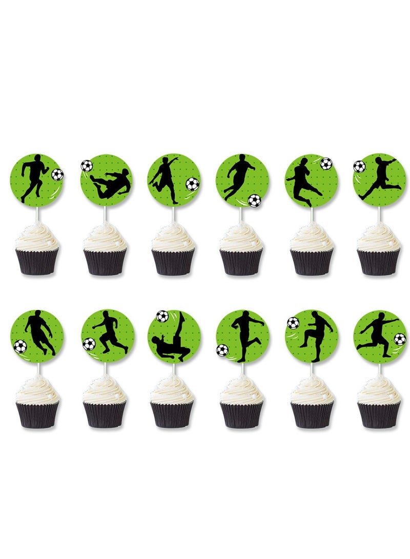 عيد ميلاد سعيد لافتة كرة القدم, موضوع كرة القدم عيد ميلاد سعيد راية كرة القدم حفلة عيد ميلاد زينة عيد ميلاد كرة القدم للأولاد أطفال بنات رياضية هدية حفلات ديكورات تفضل 12 حلوى طاولة العصي التزيين + 1 لافتات - Image 3