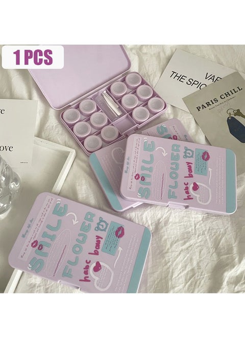 1 PCS Purple Contact Lens Case Holder Case Container with Large Display Collector Storage Box and Suction Sticks for Soft/Hard Contact Lens Remover and Inserter Tool（Purple）