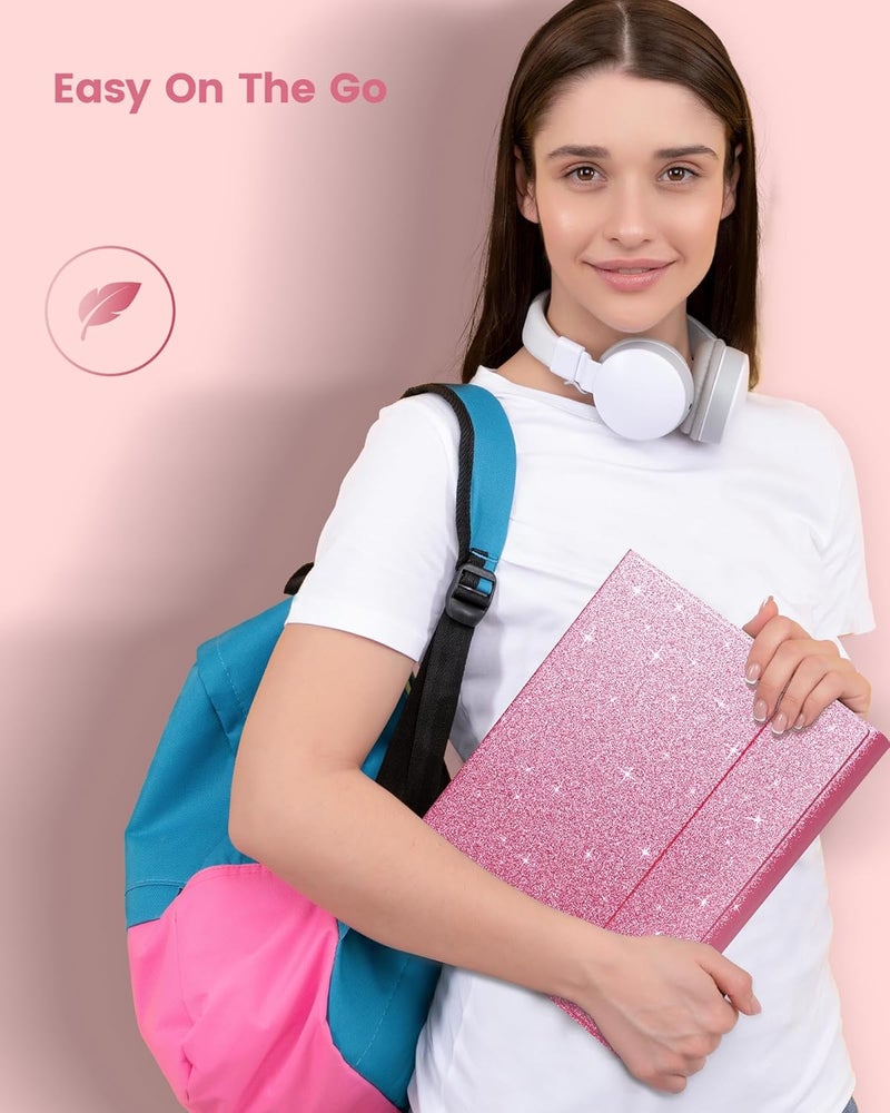 typecase حافظة لوحة مفاتيح من نوع لجهاز iPad الجيل العاشر بحجم 10.9 بوصة (2022) وiPad الجيل الحادي عشر (A16، 2025)، تحتوي على لوحة مفاتيح لاسلكية قابلة للفصل، مزودة بإضاءة خلفية بسبعة ألوان، نحيفة وخفيفة، وتحتوي على مسند قلم – اللون الوردي - Image 3