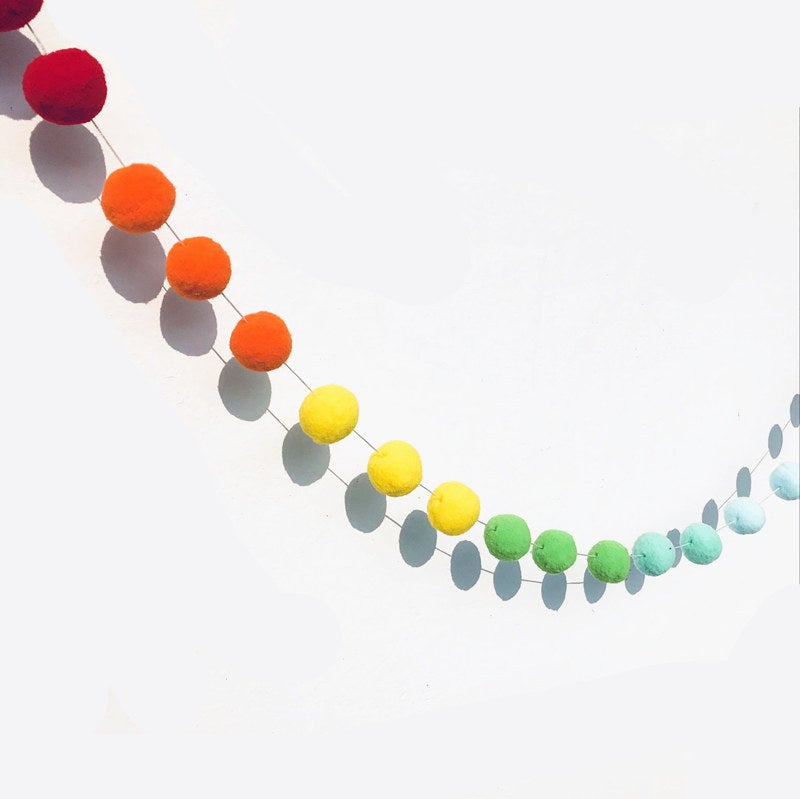 Ins Scandinavian Fur Ball String Hanging Ornaments Macaron Color Kidsren'S Room Tent Ball Pendant Shooting Props Birthday Decoration - Image 2