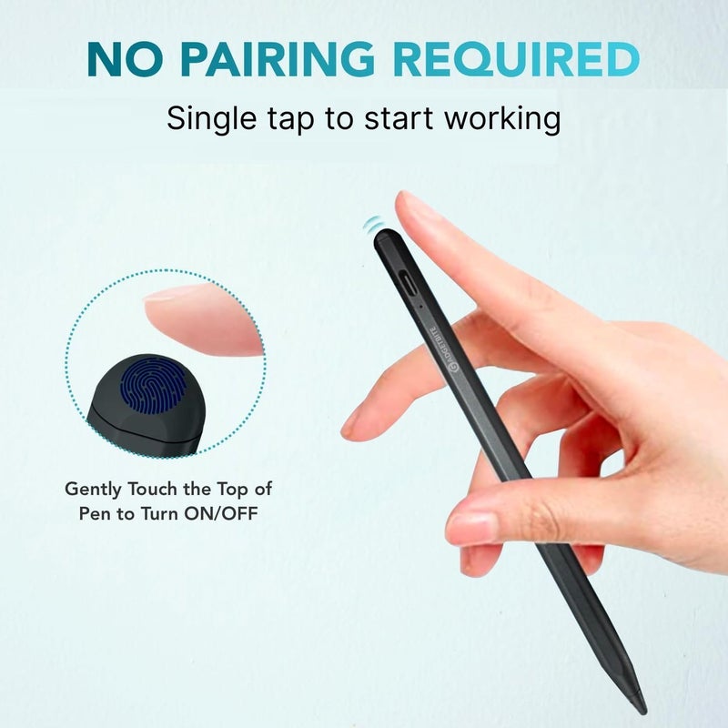 GadgetBite For Apple Pencil Stylus Pen Upgraded 2nd Gen Stylus for iPad 6 7 8 9 10 iPad Pro 11" 12.9" 3rd 4th 5th 6th iPad Mini 6th 5th Gen iPad Air 3rd 4th 5th Gen With Type C Charging Palm Rejection - Image 5