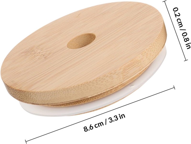 VICASKY Mason Jar Lids with Straw Hole, 8.6cm Wide Mouth Reusable Jar Covers, 2pcs Set for Canning and Beverage Storage - Image 2