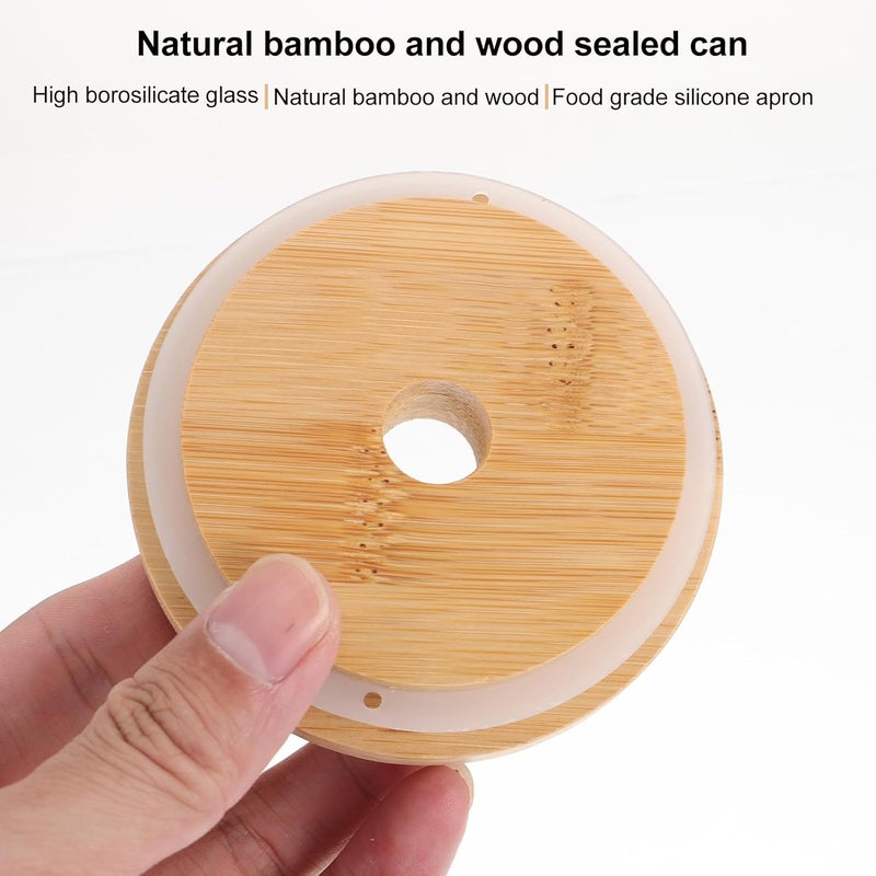 VICASKY Mason Jar Lids with Straw Hole, 8.6cm Wide Mouth Reusable Jar Covers, 2pcs Set for Canning and Beverage Storage - Image 3