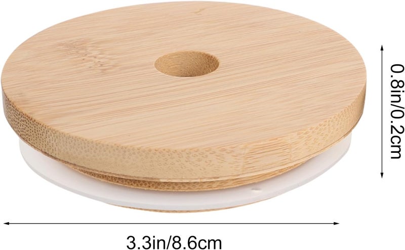VICASKY Mason Jar Lids with Straw Hole, 8.6cm Wide Mouth Reusable Jar Covers, 2pcs Set for Canning and Beverage Storage - Image 5