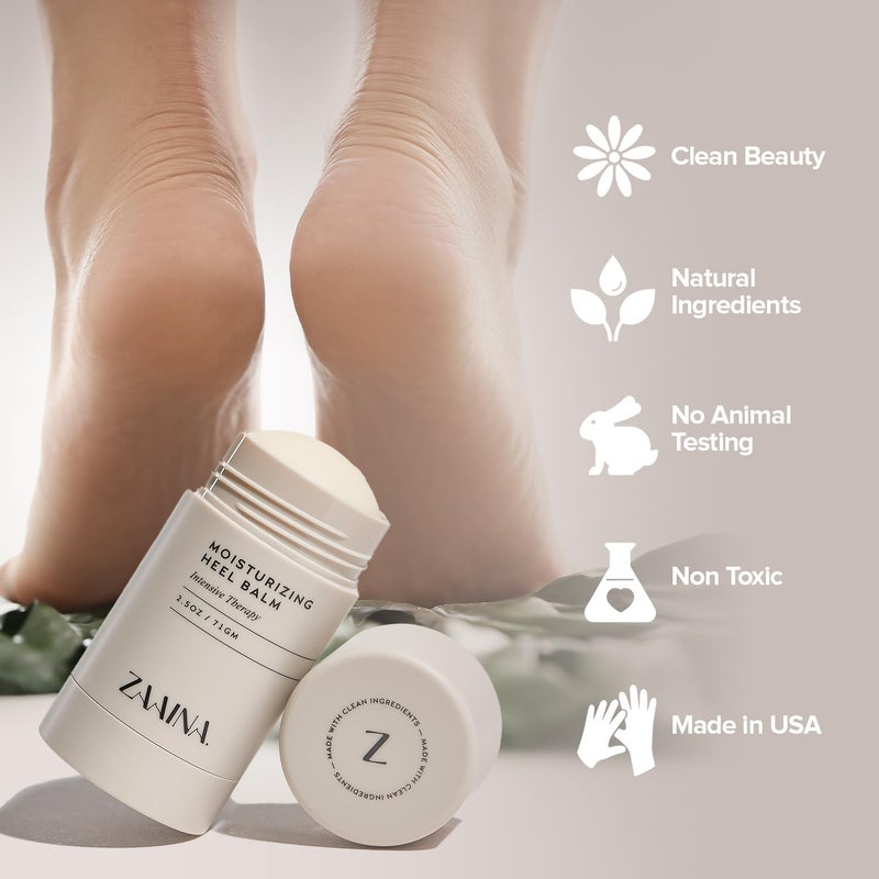 ZAAINA Intensive Heel Balm Stick - Miracle Foot Repair Cream for Calluses and Dry Feet, Moisturizing Foot Balm for Cracked Feet, Elbows, Knees, Heel Softener for Dry Cracked Heels - 2.5 oz Tube - Image 4