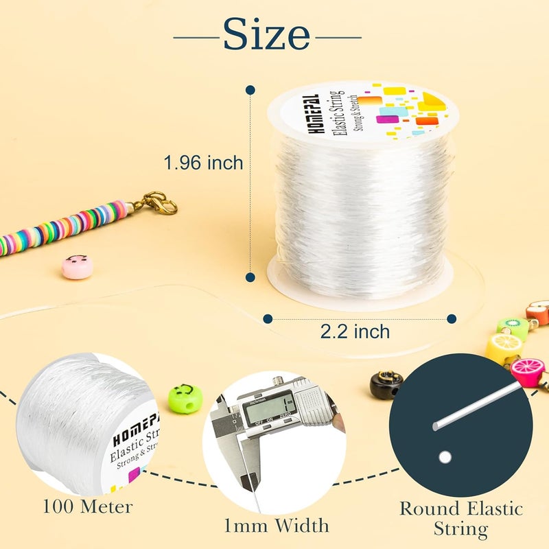 Homepal 1mm Stretchy Bracelet String Sturdy Clear Elastic String Elastic Cord for Jewelry Making Bracelets Necklaces Beading and Crafts - Image 2