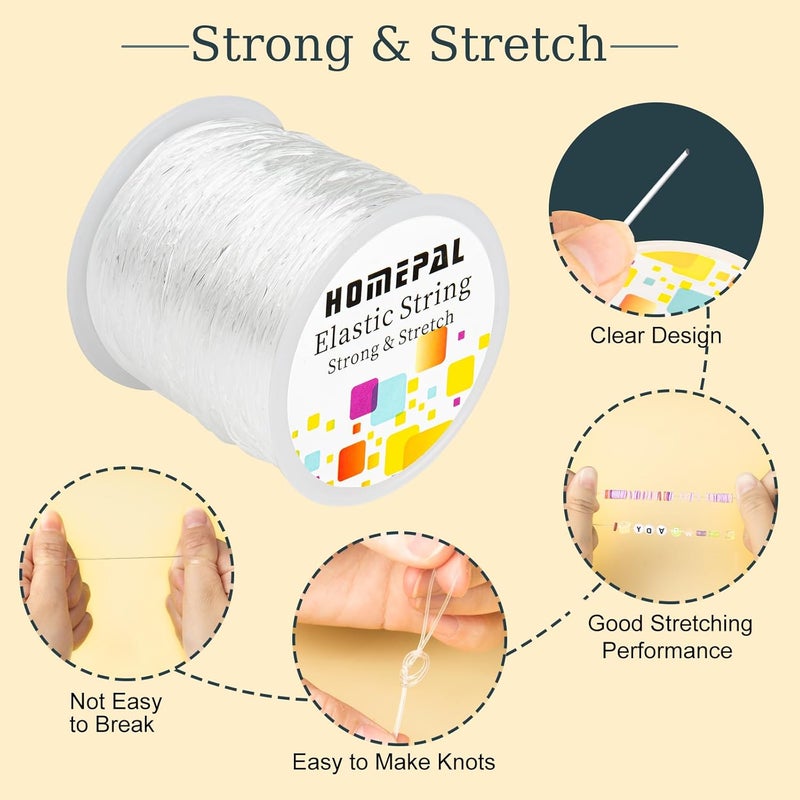Homepal 1mm Stretchy Bracelet String Sturdy Clear Elastic String Elastic Cord for Jewelry Making Bracelets Necklaces Beading and Crafts - Image 3