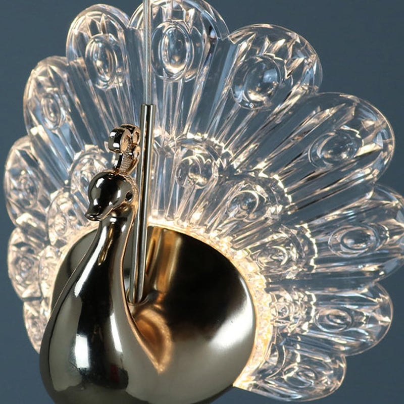 EMNDR Acrylic Wall Lamps, Gold Peacock Design, Wall Lighting Fixtures, Indoor Light, Luxury Wall Sconces for Bedside, Living Room, Wrought Iron Wall Lamp - Image 2