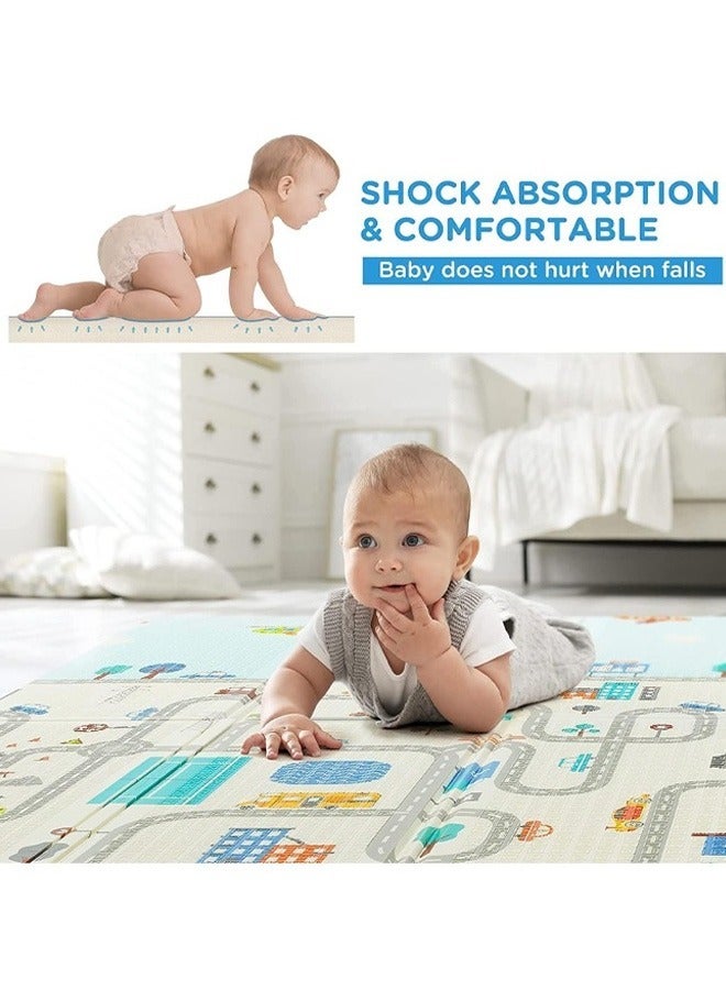 HQ-GAMING Double-Sided Baby Play Mat, Padded Floor Mat, Crawling Mat, Large Floor Mats, Foldable Children's Rug for Kids, Non-Toxic, Waterproof, Non-Slip, BPA-Free Baby Care Foam Mat (Fox)  - Image 4