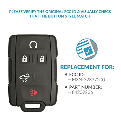 Keyless2Go Replacement for 5 Button Replacement Remote 433 Mhz for GM M3N-32337200 84209236-2 Pack - Image 4