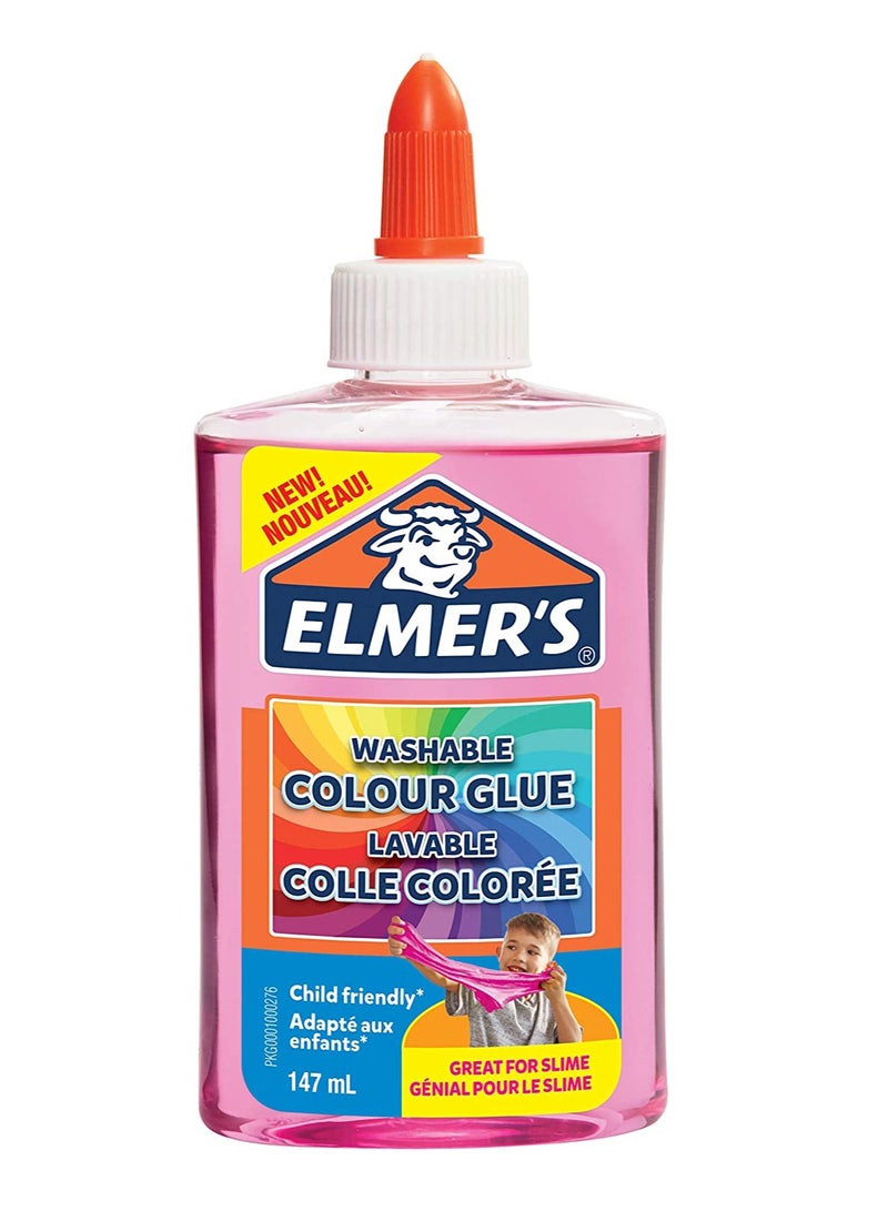 ELMER'S Washable Color Glue For Slime 147ml Pink - Image 1