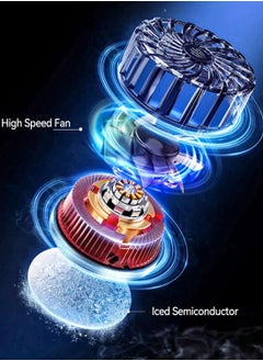 Generic X76A 20W Phone Cooling Fan with Semi-Conductor Cooling Chip, RGB Phone Cooling Fan Portable Lightweight Mobile Phone Cooling Fan  - Image 5