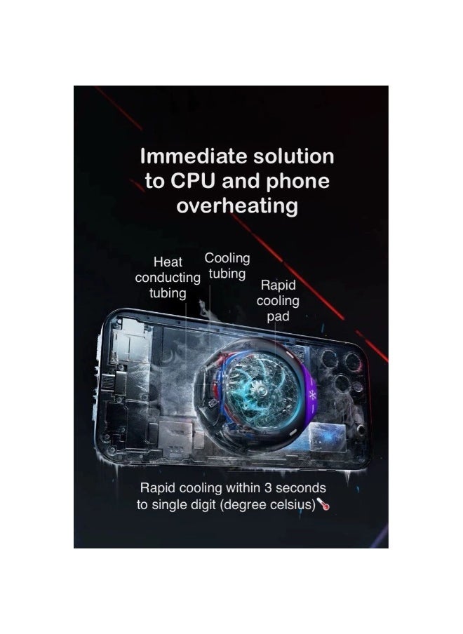 Magnetic Gaming Mobile Phone Cooler - Magnetic Ice Cooling Fan with Pubg fingers