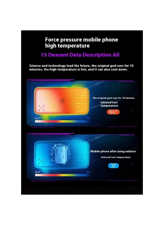 Magnetic Gaming Mobile Phone Cooler - Magnetic Ice Cooling Fan with Pubg fingers