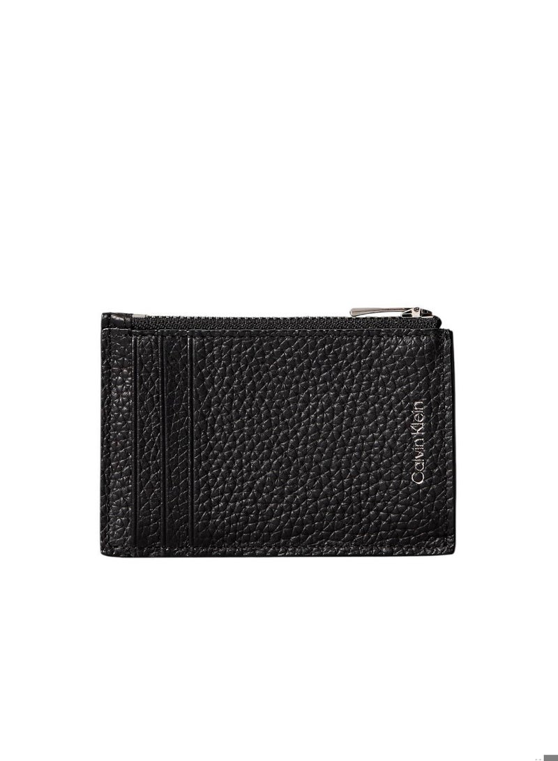 CALVIN KLEIN Full-Grain Leather RFID Zip Cardholder - Image 1