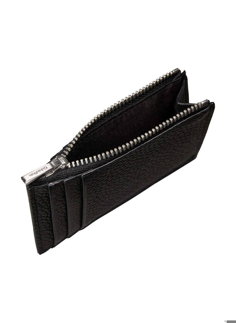 CALVIN KLEIN Full-Grain Leather RFID Zip Cardholder - Image 3
