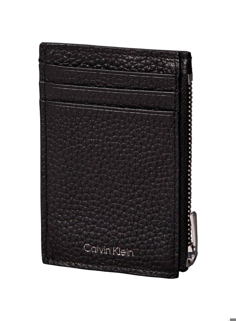 CALVIN KLEIN Full-Grain Leather RFID Zip Cardholder - Image 4