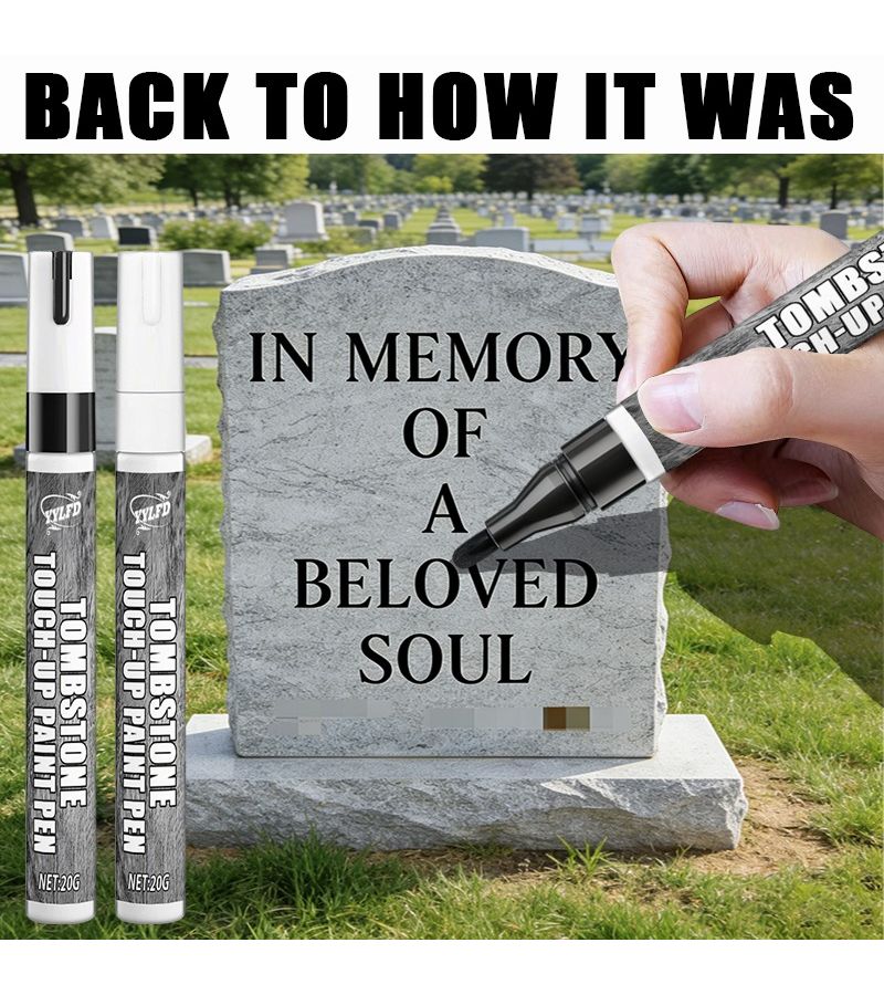 Black 20g Gravestone Lettering Repair Pen for Headstone Inscription Restoration - Image 1