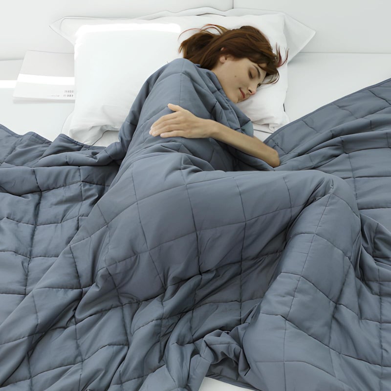 Weighted Idea Weighted Blanket for Adults Dark Grey48x7215lbs Cooling Breathable Heavy Blanket with Premium Glass Beads AllSeason Soft Thick Blanket