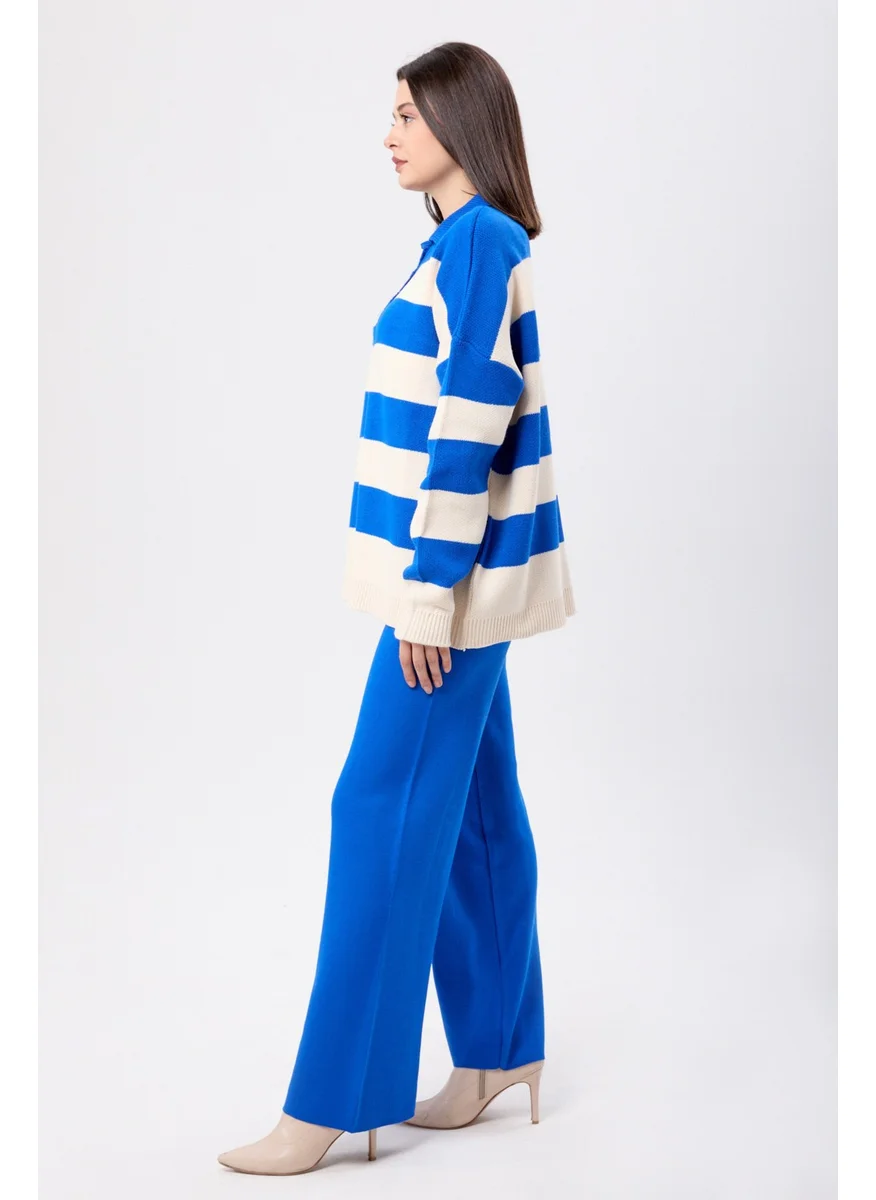 Tofisa 23895-SAKS Striped Knitwear Suit