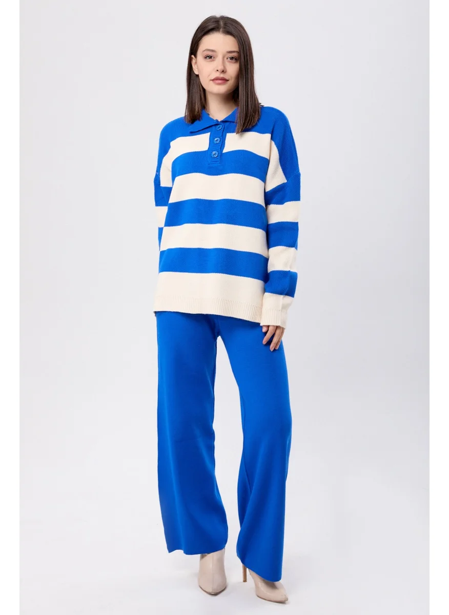 Tofisa 23895-SAKS Striped Knitwear Suit