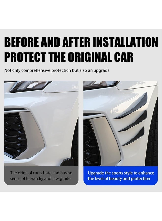 Generic 6 PCS Car Spoiler Canards Kit, Auto Front Bumper Lip Splitter, Body Avoid Collision Diffuser, Exterior Soft Rubber Decorative Accessories, Vehicle Universal Stickers  - Image 2
