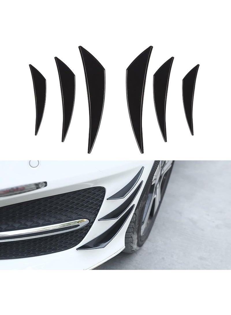 Generic 6 PCS Car Spoiler Canards Kit, Auto Front Bumper Lip Splitter, Body Avoid Collision Diffuser, Exterior Soft Rubber Decorative Accessories, Vehicle Universal Stickers  - Image 1