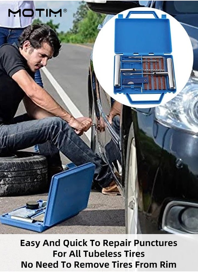 Motim 12 Piece Universal Tire Repair Kit, Fix Punctures and Plug Flats Patch Kit Repair Kit, Ideal for Cars, Trucks, Motorcycle, ATV, Jeeps, Off Road Vehicles, RV, Tractors  - Image 3